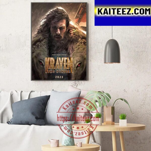 Marvel Studios Aaron Taylor Johnson New Poster For 2023 Kraven The Hunter Art Decor Poster Canvas