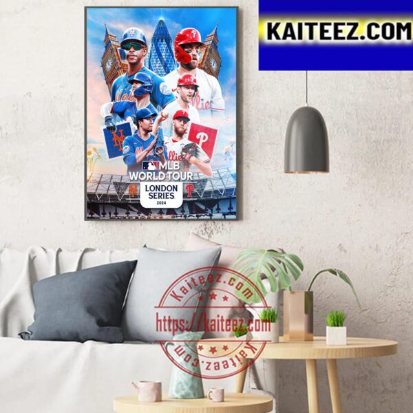 New York Mets Vs Philadelphia Phillies Take Part In The 2024 MLB World Tour London Series Art Decor Poster Canvas