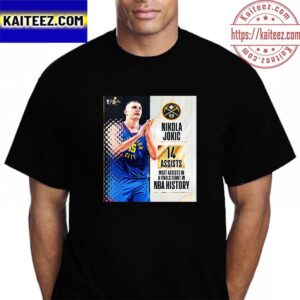 Nikola Jokic 14 Assists The Most Assists In A Finals Debut In NBA History Vintage T-Shirt