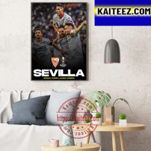 Official 2022-23 UEFA Europa League Winners Are Sevilla Art Decor Poster Canvas