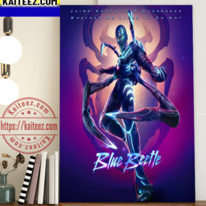 Official New Poster For Blue Beetle Movie Art Decor Poster Canvas