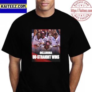 Oklahoma Sooners Womens Softball 50 Straight Wins Vintage T-Shirt