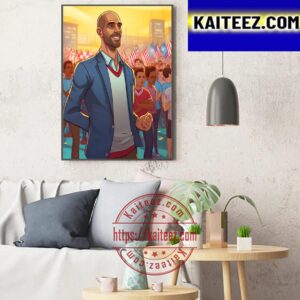 Pep Guardiola Wins His Third Champions League Trophy Art Decor Poster Canvas