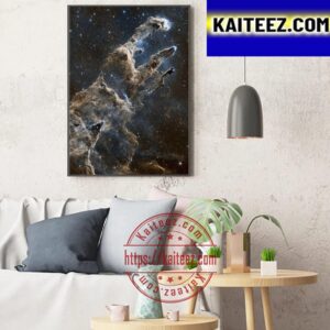 Pillars Of Creation In Eagle Nebula By James Webb Telescope Art Decor Poster Canvas