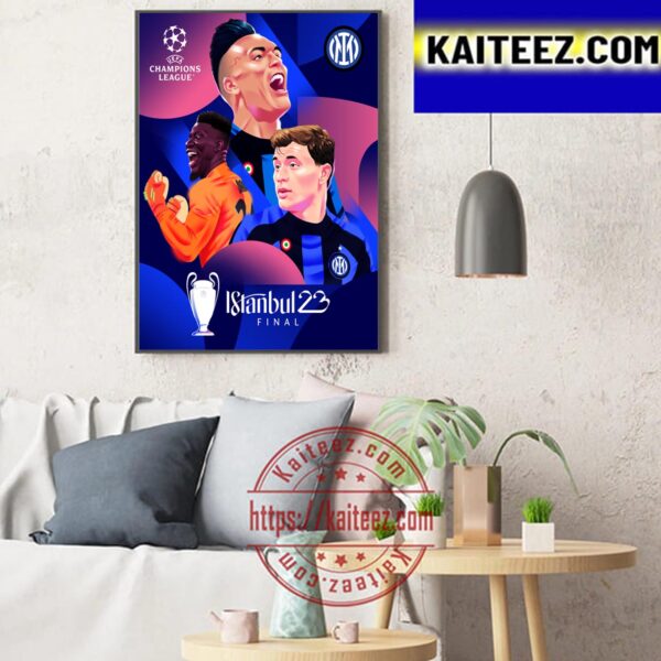 Poster For The Nerazzurri Inter Milan In UEFA Champions League Istanbul 2023 Final Art Decor Poster Canvas