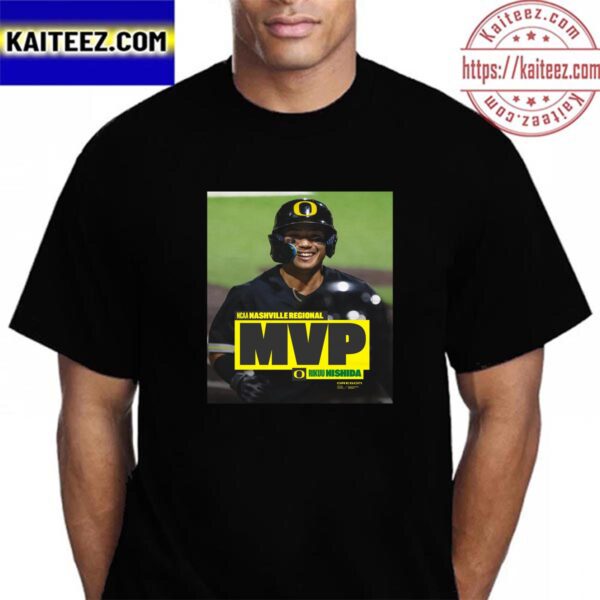 Rikuu Nishida Is 2023 NCAA Nashville Regional MVP With Oregon Duck Baseball Vintage T-Shirt