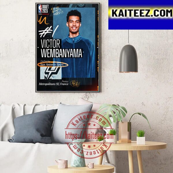 San Antonio Spurs Select Victor Wembanyama With The 1st Pick Of The 2023 NBA Draft Art Decor Poster Canvas