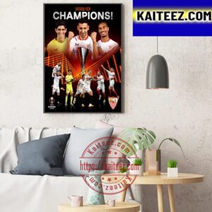 Sevilla Are Champions UEFA Europa League 2022-2023 Art Decor Poster Canvas