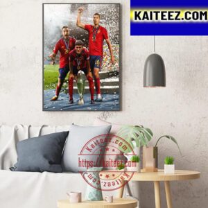 Spain Win The 2023 UEFA Nations League Art Decor Poster Canvas