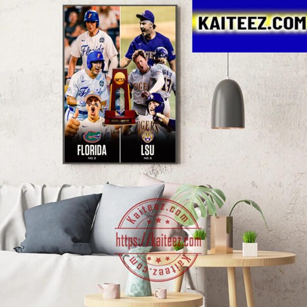 The 2023 MCWS Finals Is Set Florida Gators Baseball vs LSU Baseball Art Decor Poster Canvas