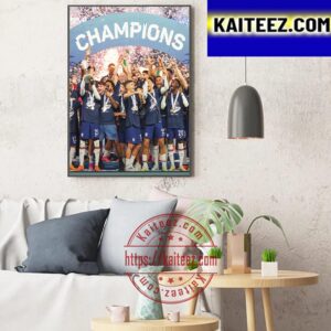 The US Lifts The CONCACAF Nations League Champions 2023 Trophy Art Decor Poster Canvas