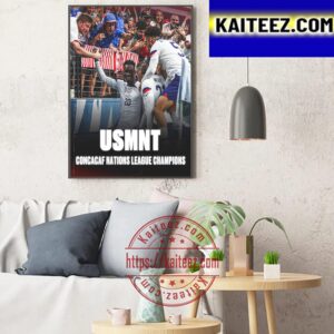 The USMNT Win Their Second-Straight CONCACAF Nations League Final Champions Art Decor Poster Canvas