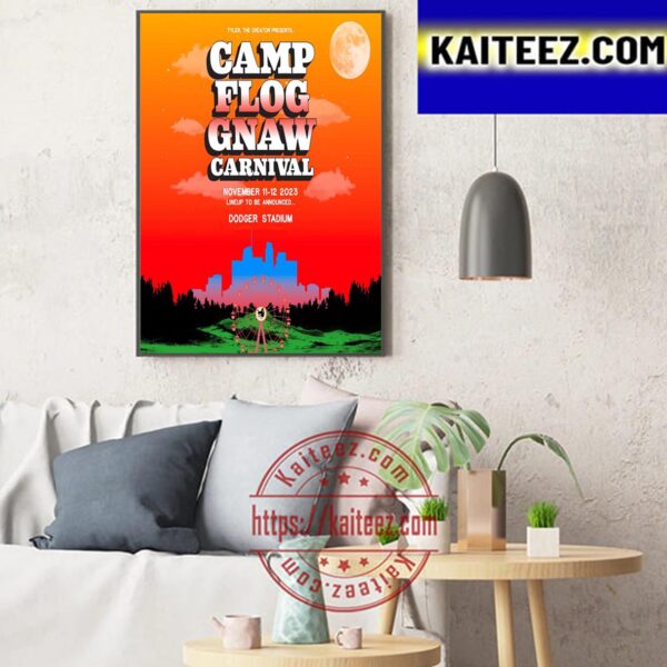 Tyler the Creator Presents Camp Flog Gnaw Carnival at Dodger Stadium Art Decor Poster Canvas