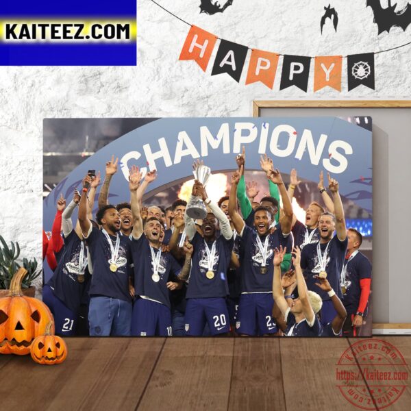 USA Are Winners CONCACAF Nations League Champions 2023 Art Decor Poster Canvas