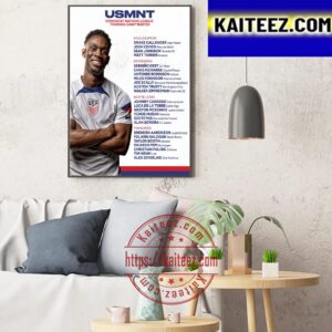 USMNT Concacaf Nations League Training Camp Roster Art Decor Poster Canvas