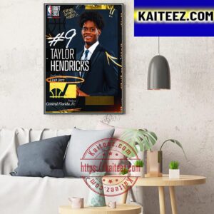 Utah Jazz Select Taylor Hendricks With The 9th Pick Of The 2023 NBA Draft Art Decor Poster Canvas