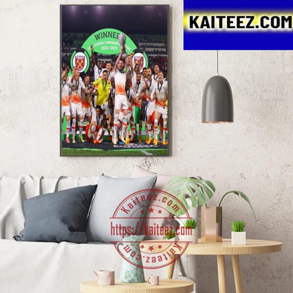 West Ham United Are Winners UEFA Europa Conference League Champions 2022-2023 Art Decor Poster Canvas