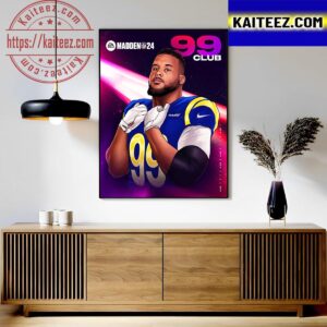Aaron Donald 99 Club The New Record Madden 24 In NFL Art Decor Poster Canvas