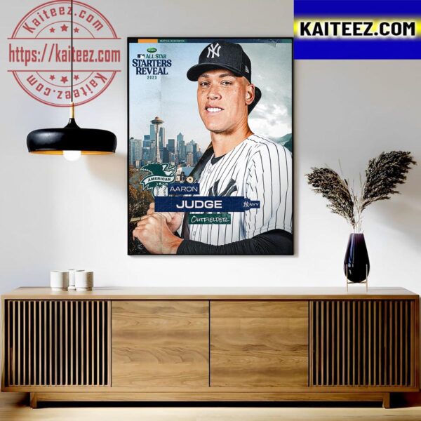 Aaron Judge Of American League In 2023 MLB All Star Starters Reveal Art Decor Poster Canvas