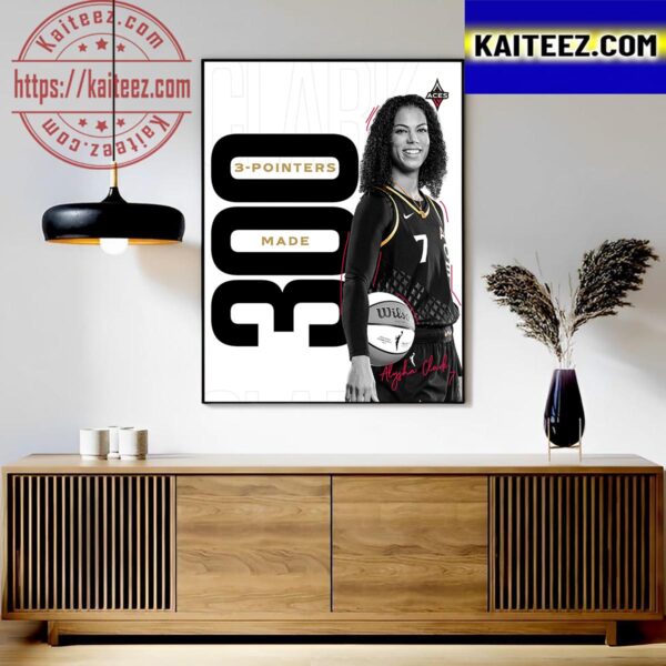 Alysha Clark 300 Career 3 Pointers With Las Vegas Aces In WNBA Art Decor Poster Canvas