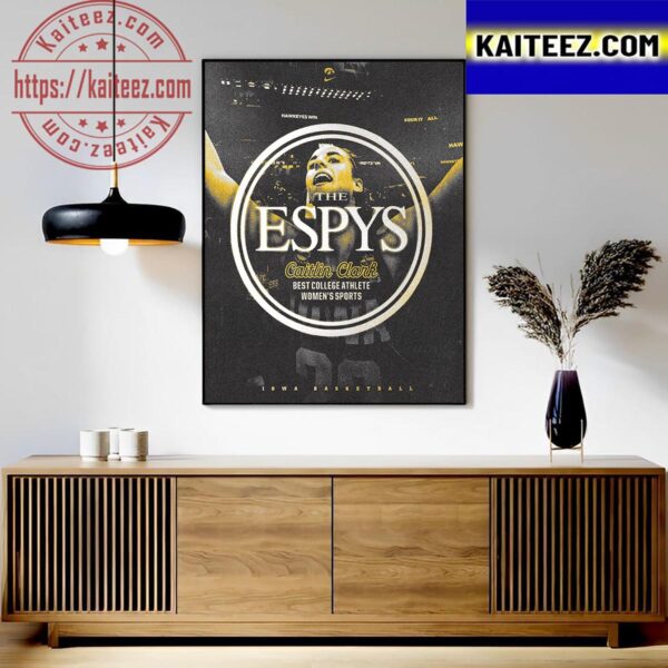 Caitlin Clark Win The 2023 ESPY For Best College Athlete Womens Sports Art Decor Poster Canvas