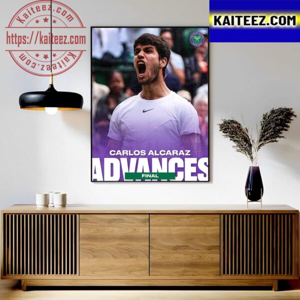 Carlos Alcaraz Advances 2023 Wimbledon Final Art Decor Poster Canvas