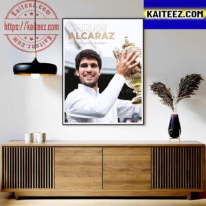 Carlos Alcaraz Is Gentlemens Singles Champion At 2023 Wimbledon Art Decor Poster Canvas