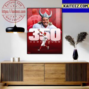 Cincinnati Reds Joey Votto 350 Home Runs In MLB Art Decor Poster Canvas