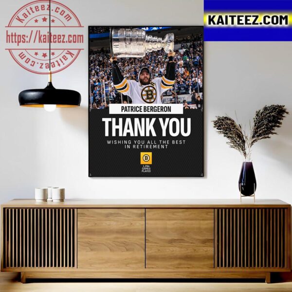 Congratulations On A Legendary Career Patrice Bergeron Retirement Art Decor Poster Canvas