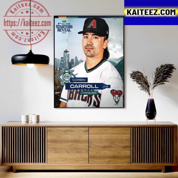 Corbin Carroll Of National League In 2023 MLB All Star Starters Reveal Art Decor Poster Canvas