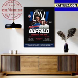 Deestroying 1on1s NFL Summer Tour Continues On In Buffalo With The Buffalo Bills Art Decor Poster Canvas