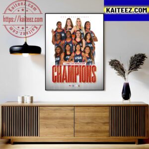 FIBA U19 World Cup Champions Are USA Basketball Womens U19 Art Decor Poster Canvas