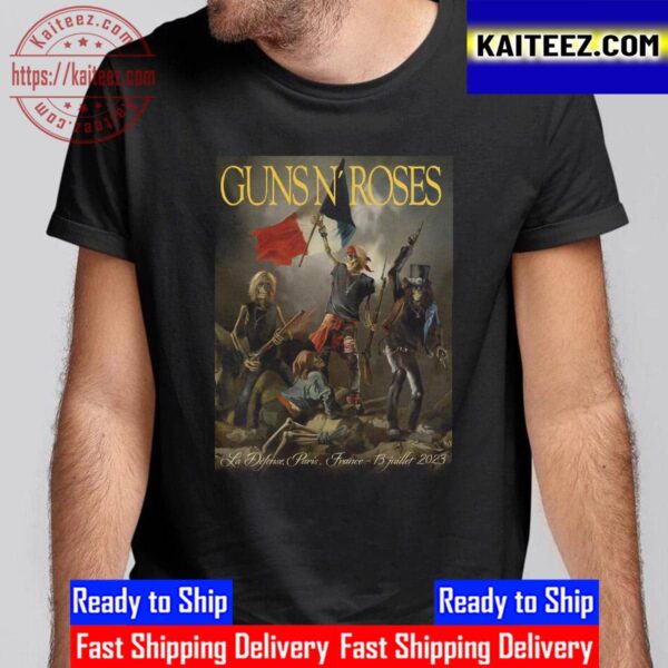 Guns N Roses World Tour La Defense Paris France July 13th 2023 Vintage T-Shirt