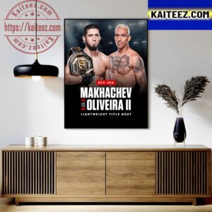 Islam Makhachev Vs Charles Oliveira Fights For Lightweight Title Bout At UFC 294 Art Decor Poster Canvas