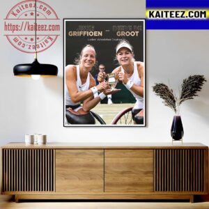 Jiske Griffioen And Diede de Groot Are Ladies Wheelchair Doubles Champions At 2023 Wimbledon Art Decor Poster Canvas