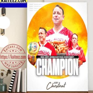 Joey Chestnut 16x Hot Dog Eating Contest Champions Art Decor Poster Canvas