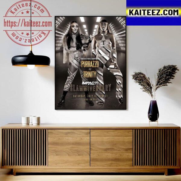 Knockouts World Championship Purrazzo Vs Trinity At Impact Wrestling Slammiversary Art Decor Poster Canvas