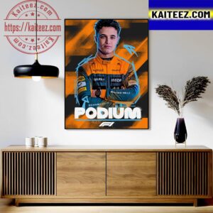 Lando Norris F1 Podium At Hungarian GP Art Decor Poster Canvas