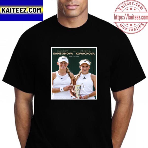 Laura Samsonova And Alena Kovackova Are Girls Doubles Champions At 2023 Wimbledon Vintage T-Shirt