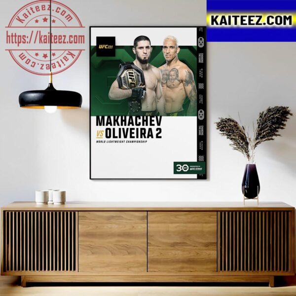 Makhachev Vs Oliveira 2 Fights Official For World Lightweight Championship At UFC 294 Art Decor Poster Canvas