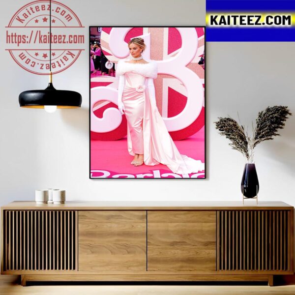 Margot Robbie As The Enchanted Evening Barbie For The Barbie London Premiere Art Decor Poster Canvas
