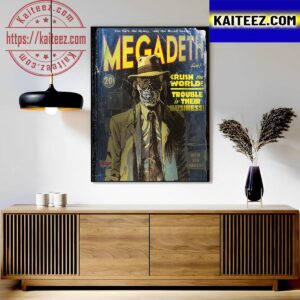 Megadeth Crush The World Tour Trouble Is Their Business Art Decor Poster Canvas