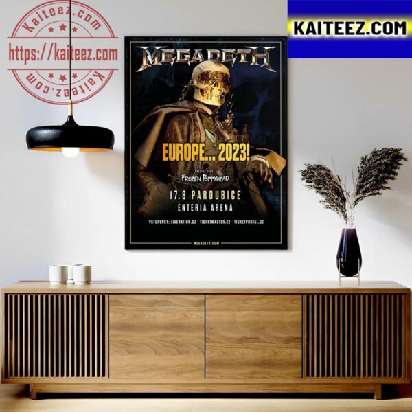 Megadeth Europe 2023 World Tour With Special Guest Frozen Poppyhead Art Decor Poster Canvas