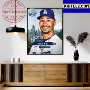 Mookie Betts Of National League In 2023 MLB All Star Starters Reveal Art Decor Poster Canvas