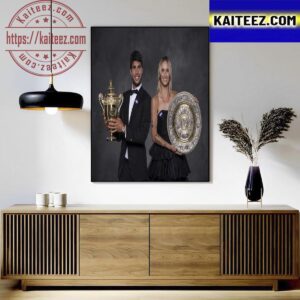 New Singles Champions For Ladies Singles And Gentlemens Singles 2023 Wimbledon Champions Art Decor Poster Canvas