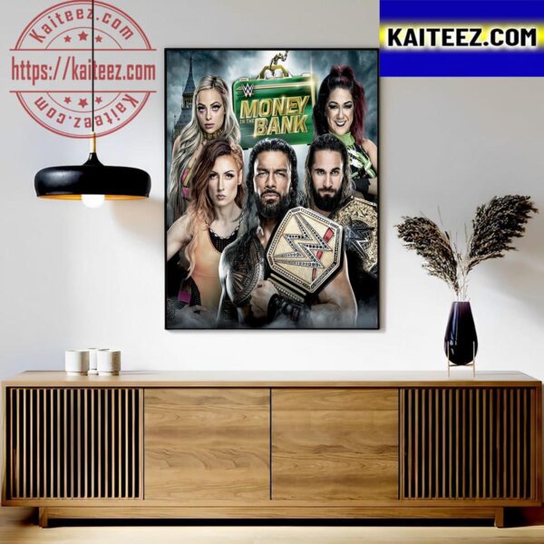 Official Superstars In WWE Money In The Bank Cover Art Decor Poster Canvas