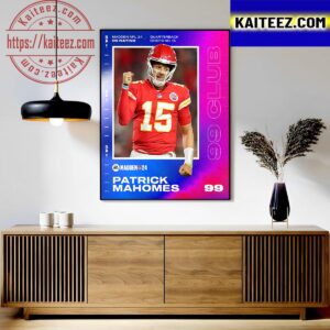 Patrick Mahomes Is Back In The 99 Club At Madden NFL 24 Art Decor Poster Canvas