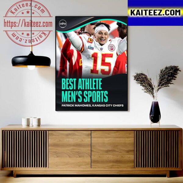 Patrick Mahomes Wins The 2023 ESPY Best Athlete In Mens Sports Art Decor Poster Canvas