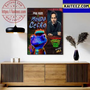 Paul Rudd As Mondo Gecko In TMNT Movie Mutant Mayhem Art Decor Poster Canvas