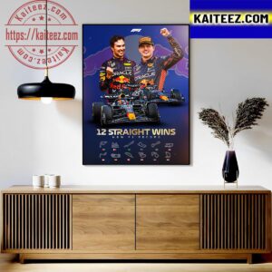 Red Bull Racing 12 Straight Wins New F1 Record Art Decor Poster Canvas